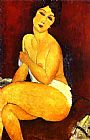 Seated Nude on Divan